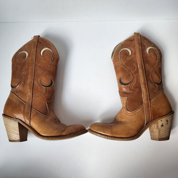 Vintage Dingo Cowboy Western Boots Womens Size 6M 1308 Brown Made In USA - Picture 9 of 12